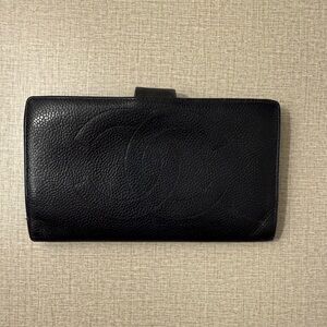 Chanel Caviar Black Leather Wallet